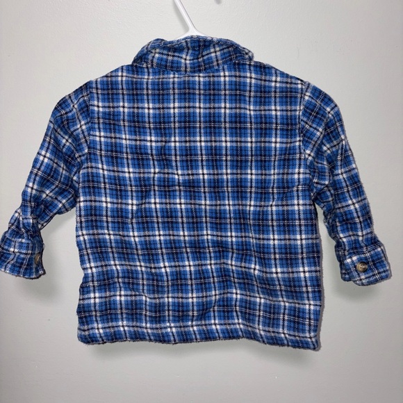 Sesame Street pals blue plaid flannel vintage embroidered characters button 12m - Picture 3 of 3